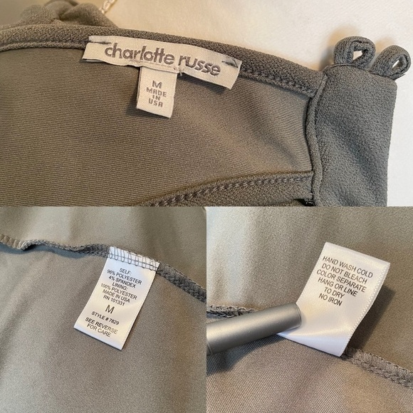 Charlotte Russe Sage Green Halter Keyhole Knee-Length Women’s Dress Medium - Picture 2 of 13